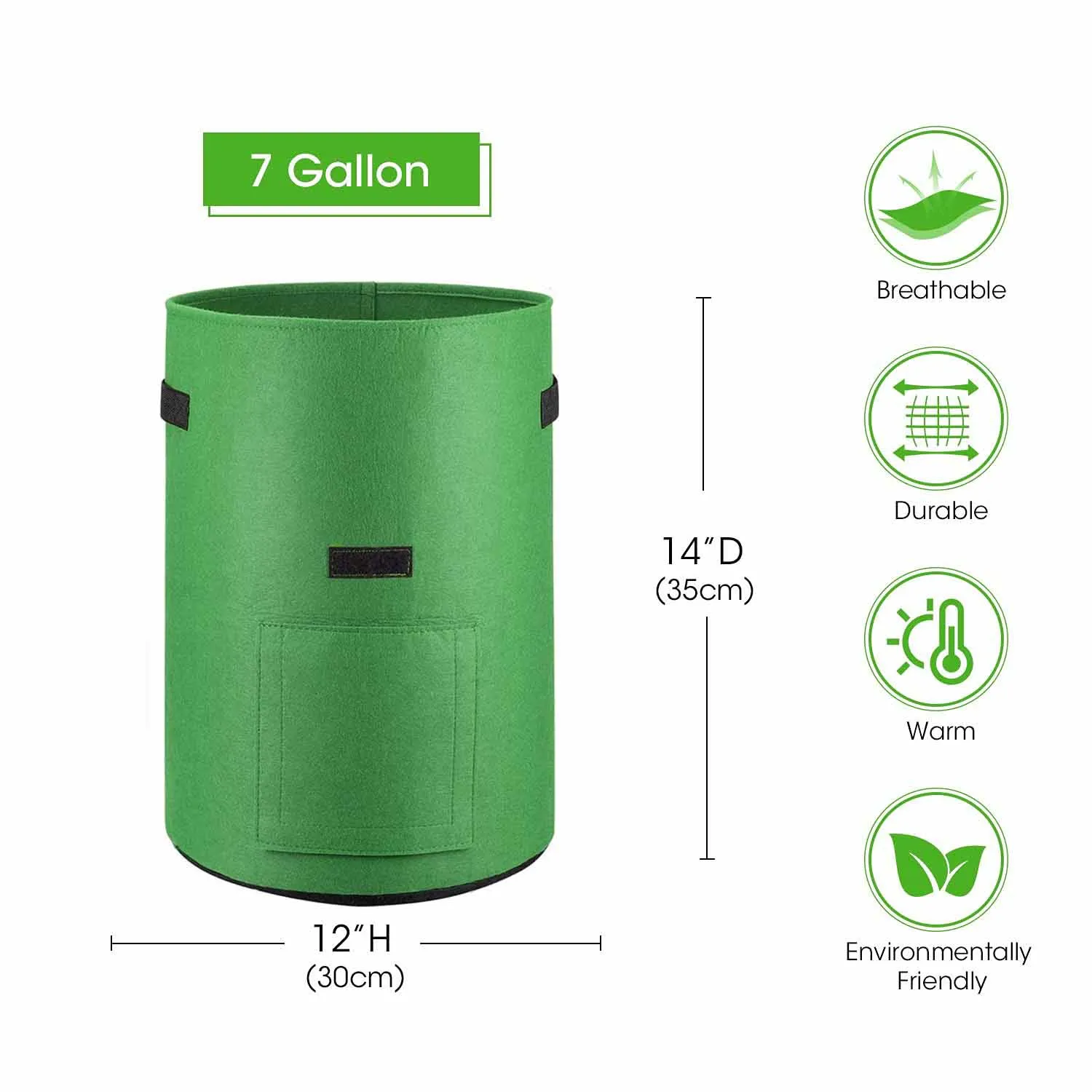 5-Pack 5 Gallons Plant Grow Bag | Potato Container Pots with Handles | Garden Planter