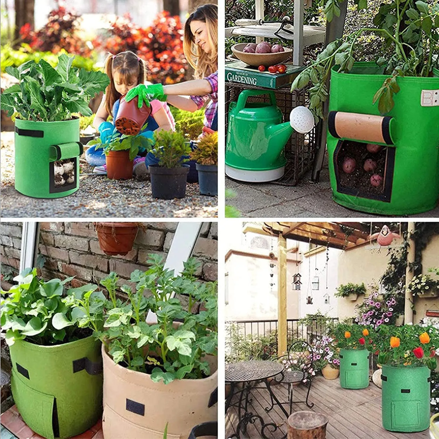 5-Pack 5 Gallons Plant Grow Bag | Potato Container Pots with Handles | Garden Planter
