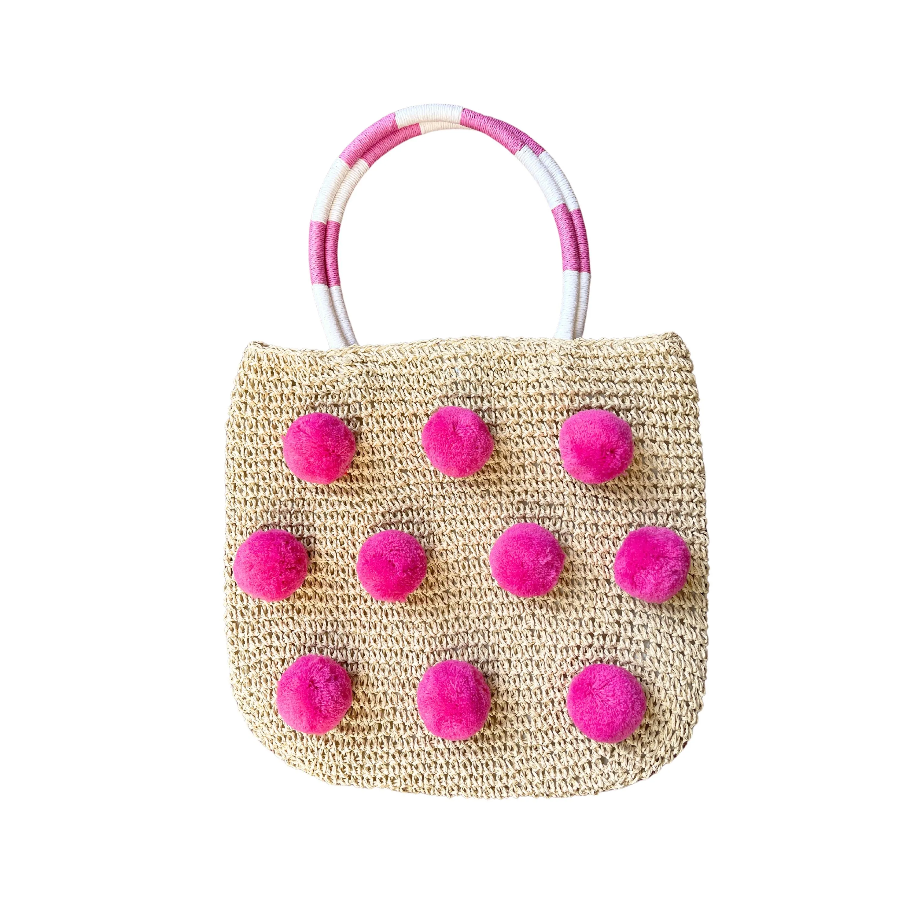 Acorn Vienna Pom Pom Crochet Bag