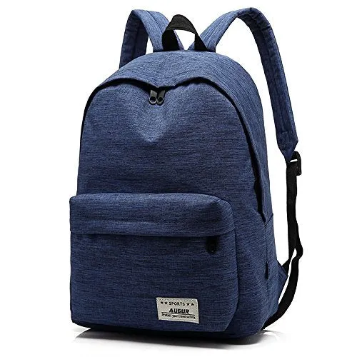 AUGUR Casual Laptop Backpack Light-Weight Classic Bookbag Rucksack for Travel - Blue