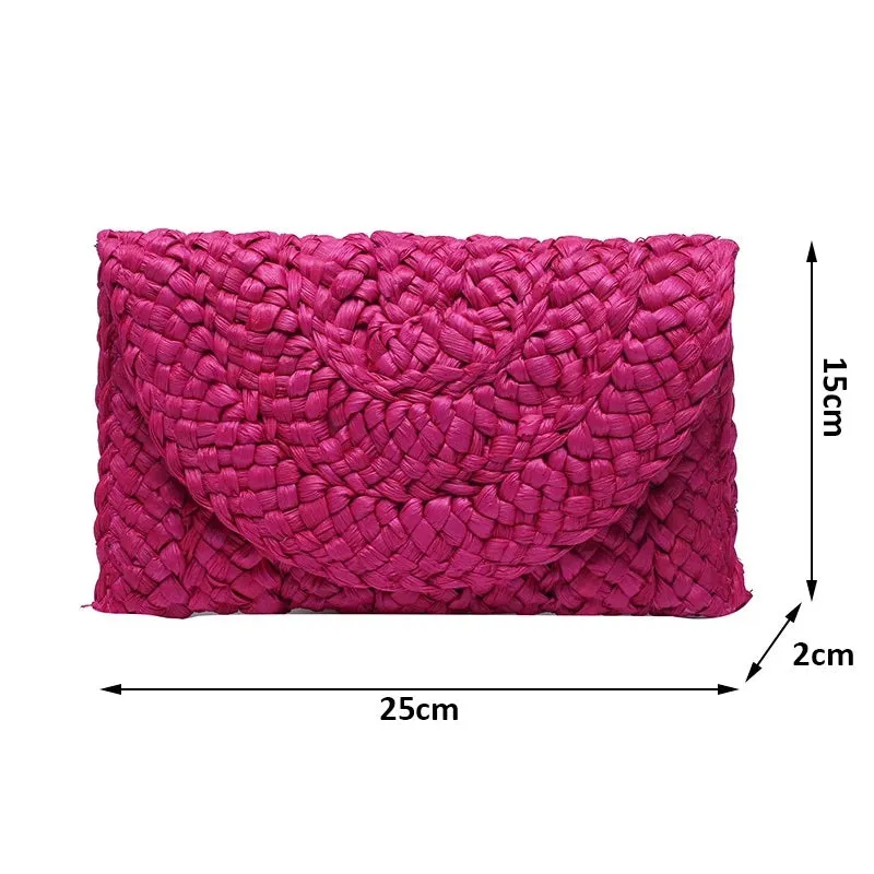 Beach-Inspired Summer Chic Woven Straw Clutch Handbags