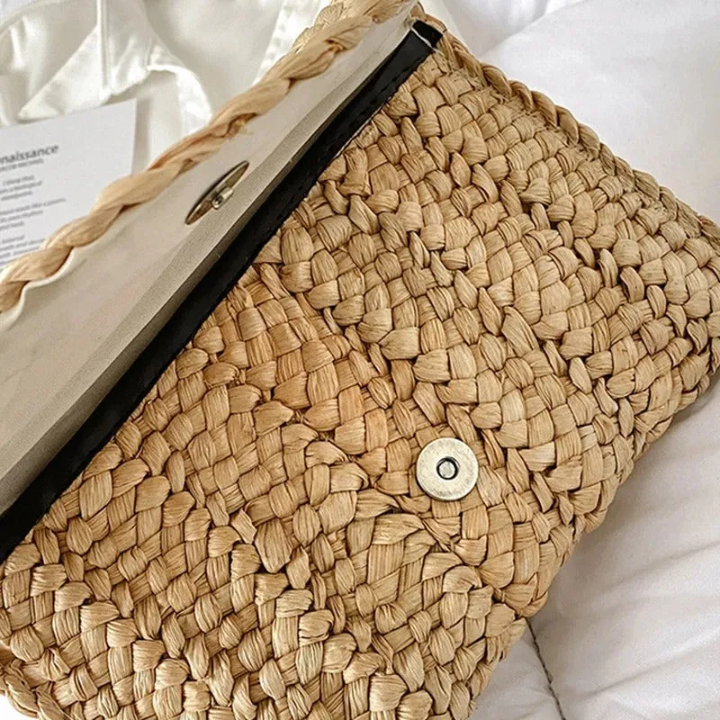 Beach-Inspired Summer Chic Woven Straw Clutch Handbags