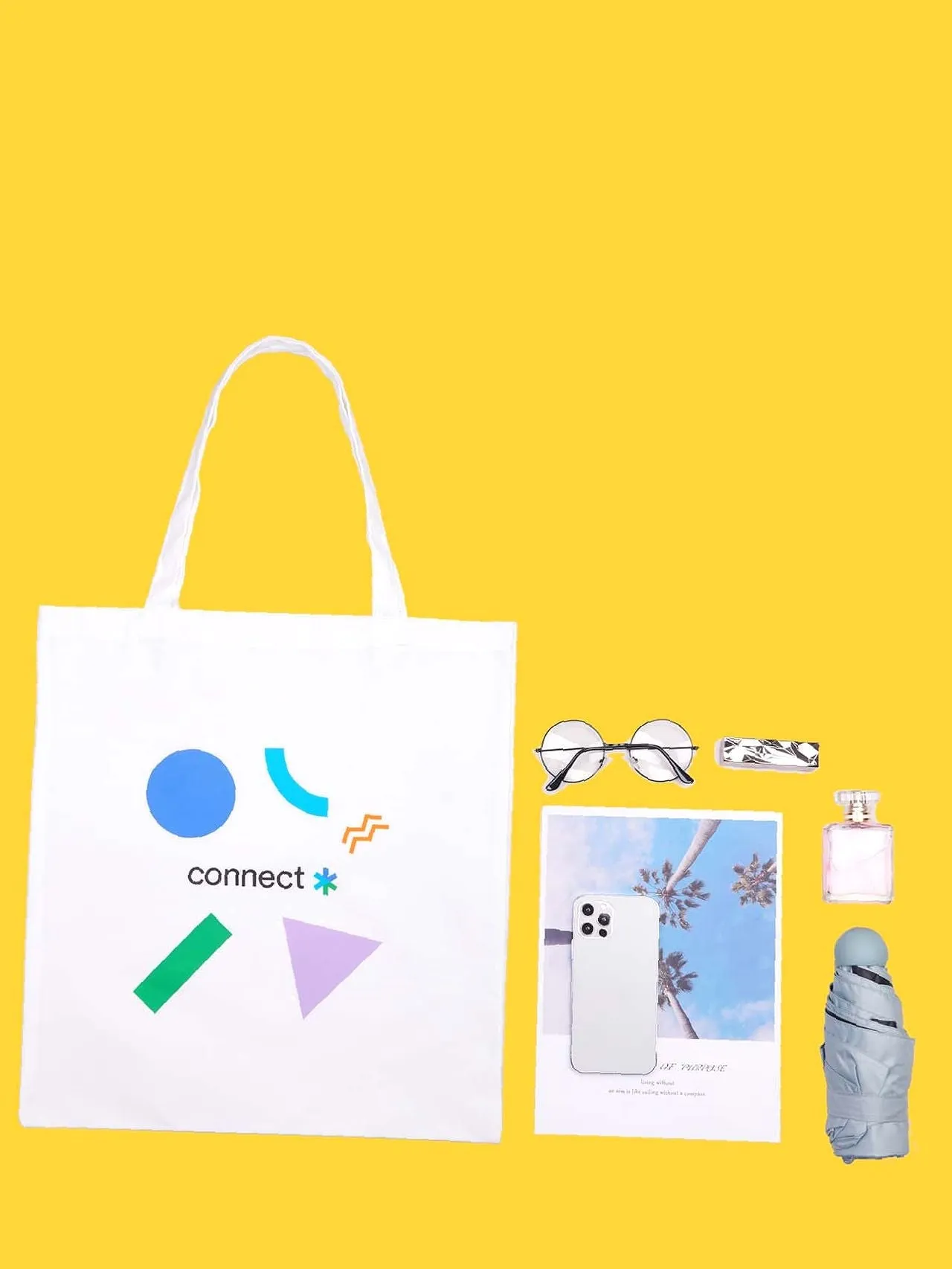 binfenxie - Letter & Geometric Graphic Colorblock Shopper Bag  - Women Tote Bags