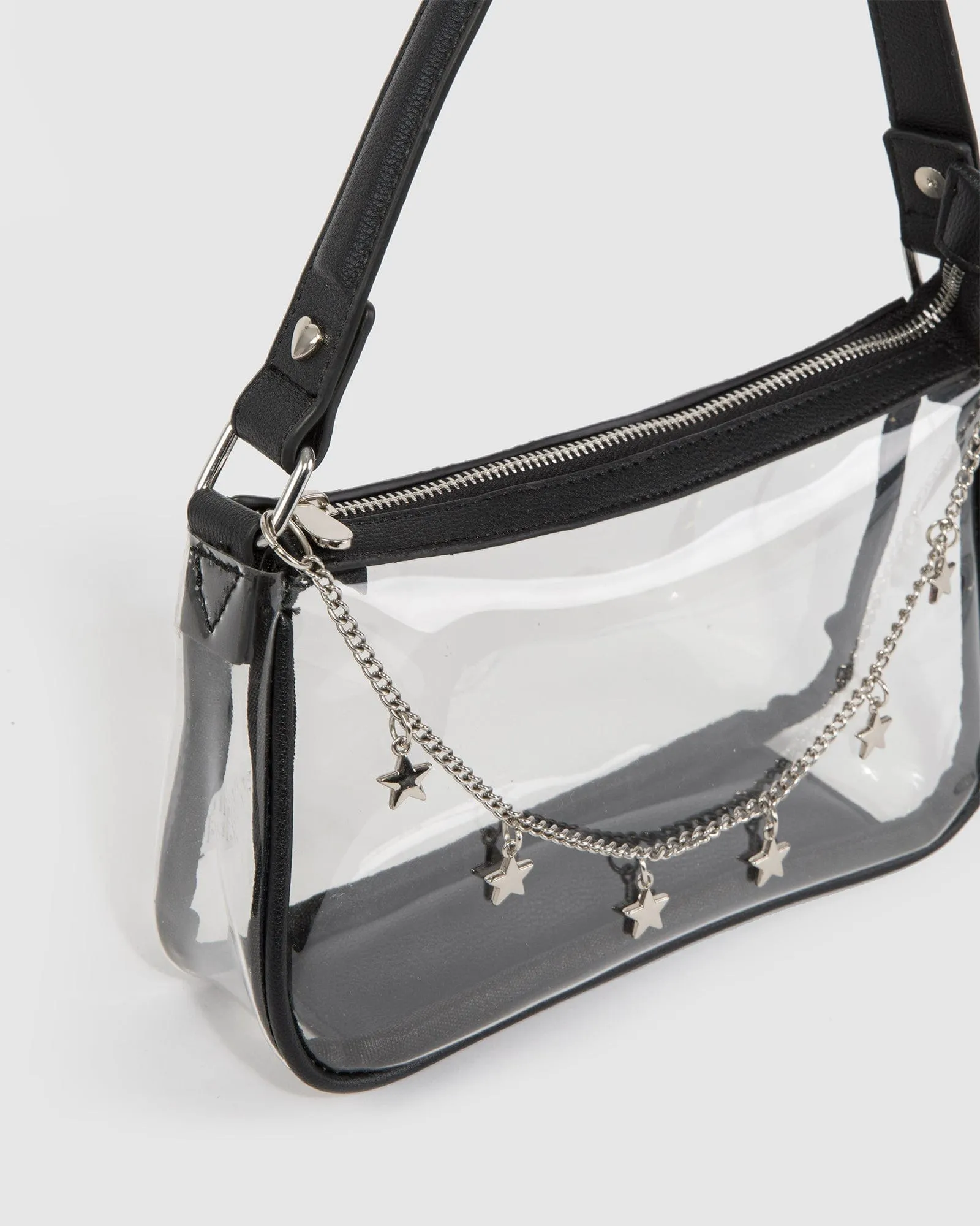 Black Carrie Star Clear Shoulder Bag