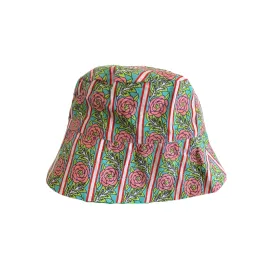 Bobbie Hat in Rose Floral Stripe