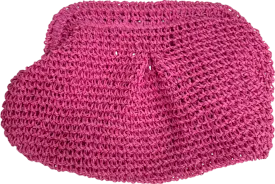 boohoo Pink Straw Clutch Bag