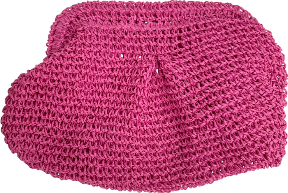 boohoo Pink Straw Clutch Bag