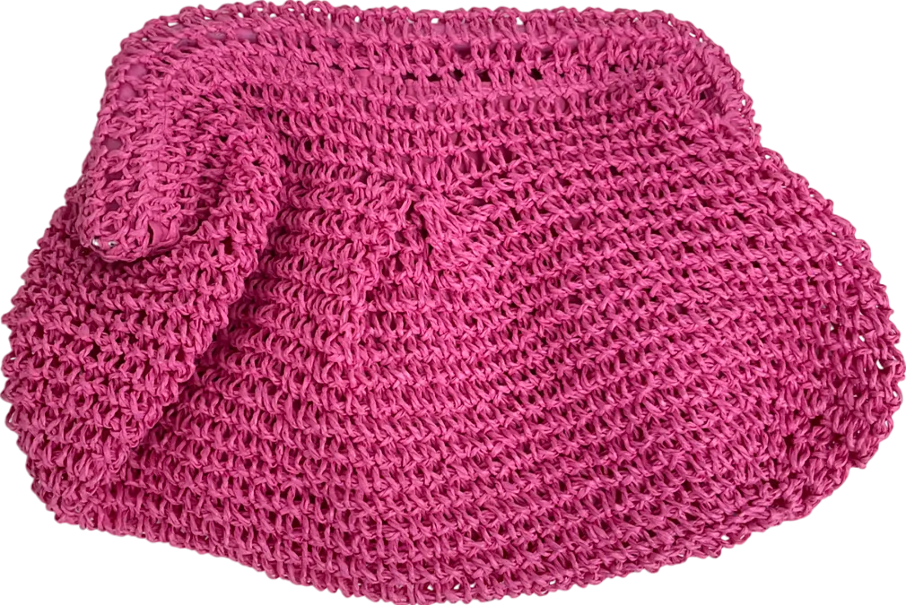 boohoo Pink Straw Clutch Bag