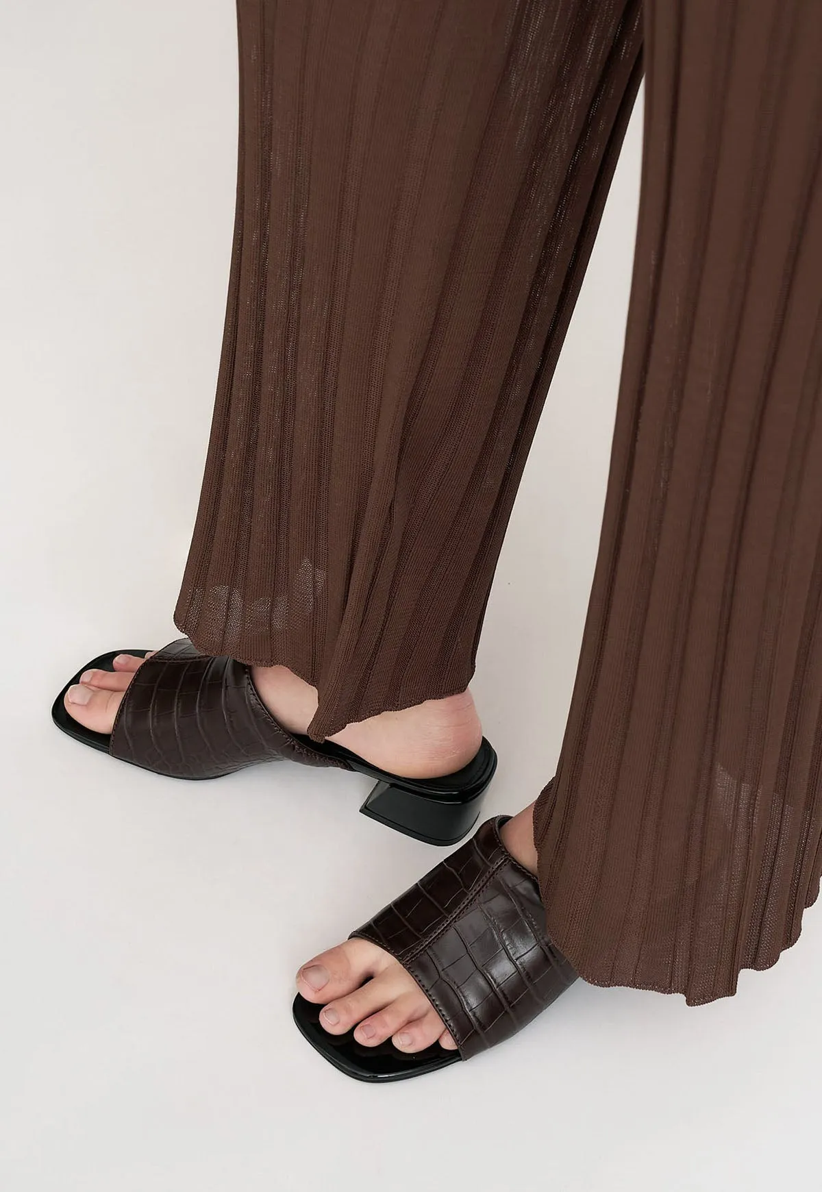 Camille Mules Brunette Croc
