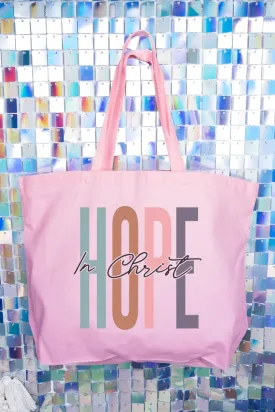 Colorblock Hope In Christ Canvas Jumbo Tote