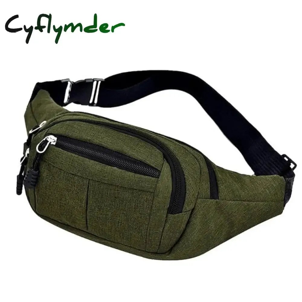 Cyflymder Fashion Men Women Waist Bag Casual Fanny Pack Purse Large Phone Belt Bag Pouch Canvas Outdoor Travel Phone Bag Banana Hip Bags