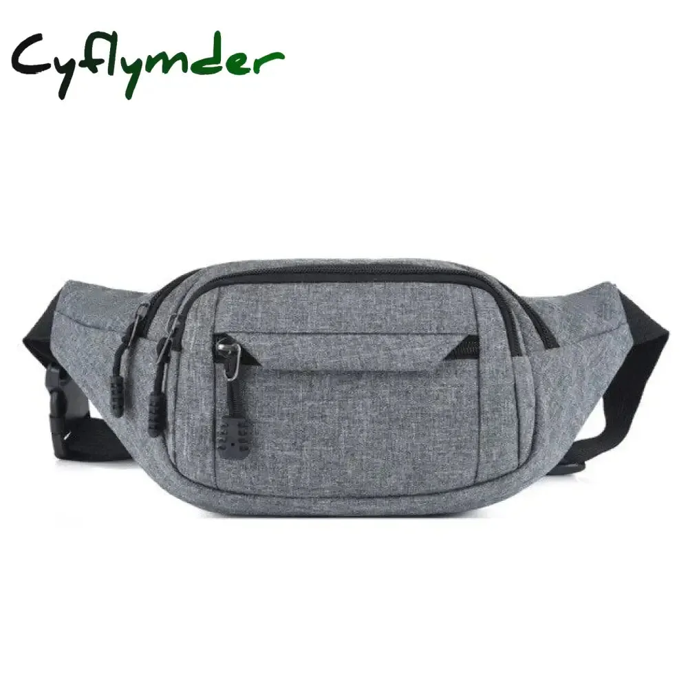 Cyflymder Fashion Men Women Waist Bag Casual Fanny Pack Purse Large Phone Belt Bag Pouch Canvas Outdoor Travel Phone Bag Banana Hip Bags