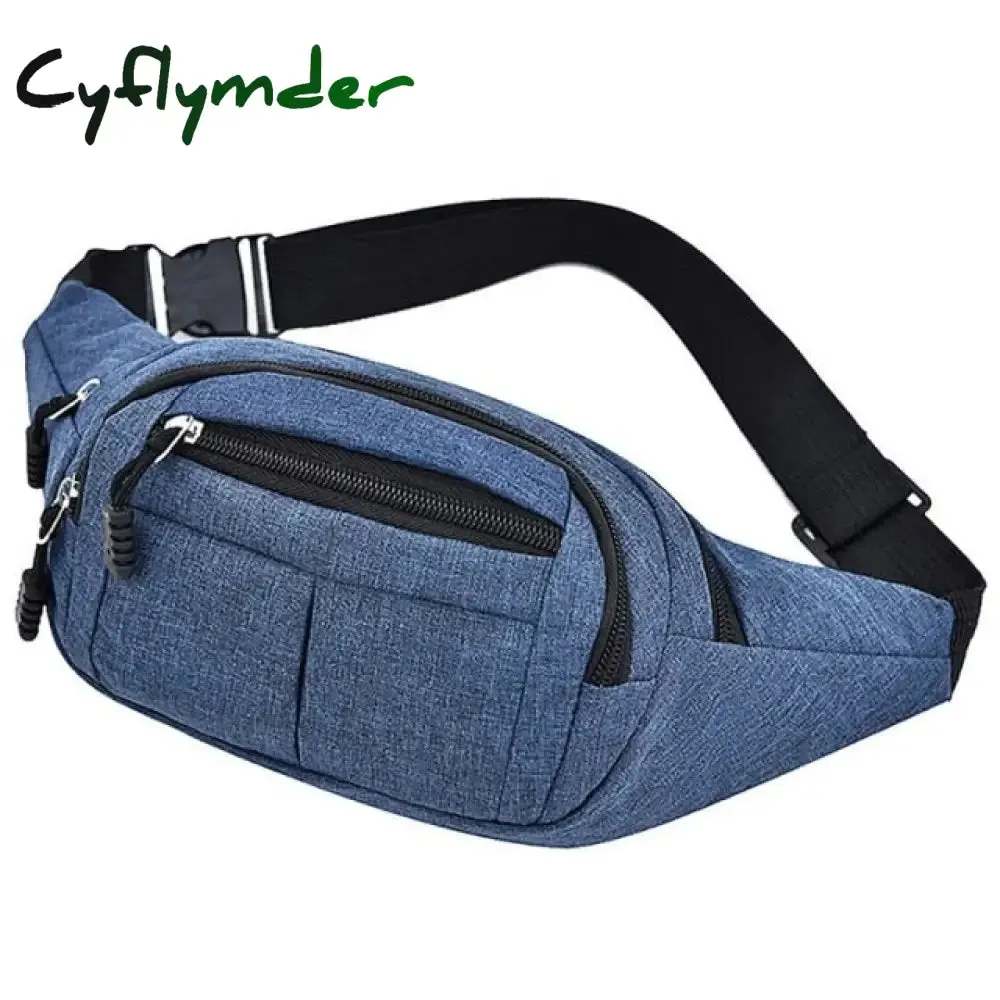 Cyflymder Fashion Men Women Waist Bag Casual Fanny Pack Purse Large Phone Belt Bag Pouch Canvas Outdoor Travel Phone Bag Banana Hip Bags