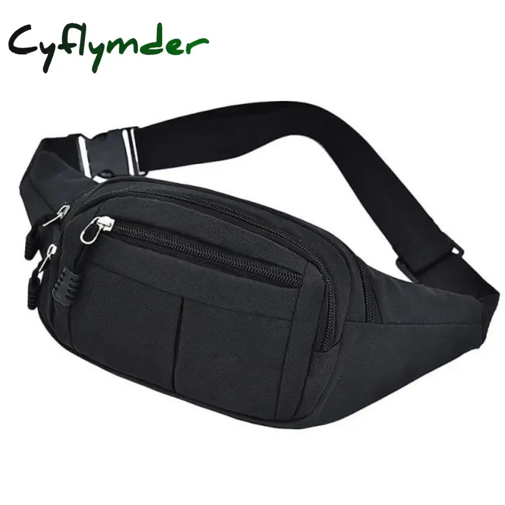 Cyflymder Fashion Men Women Waist Bag Casual Fanny Pack Purse Large Phone Belt Bag Pouch Canvas Outdoor Travel Phone Bag Banana Hip Bags