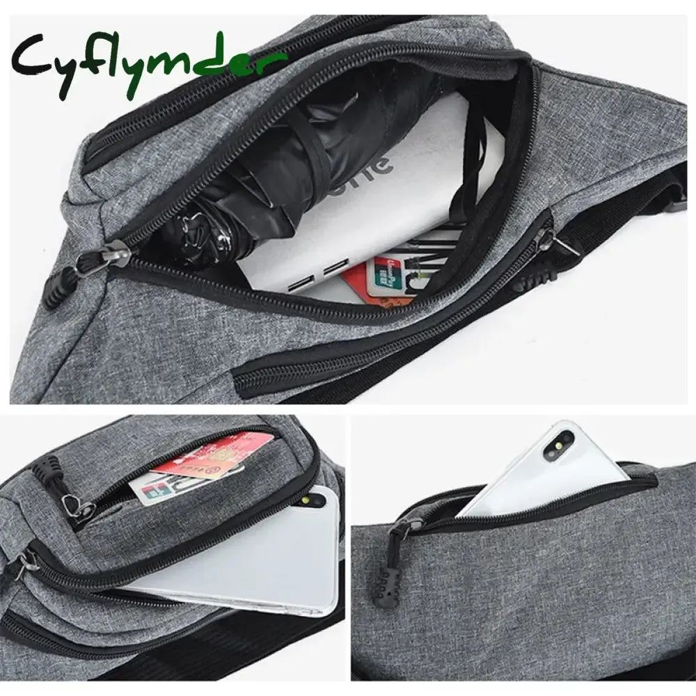 Cyflymder Fashion Men Women Waist Bag Casual Fanny Pack Purse Large Phone Belt Bag Pouch Canvas Outdoor Travel Phone Bag Banana Hip Bags