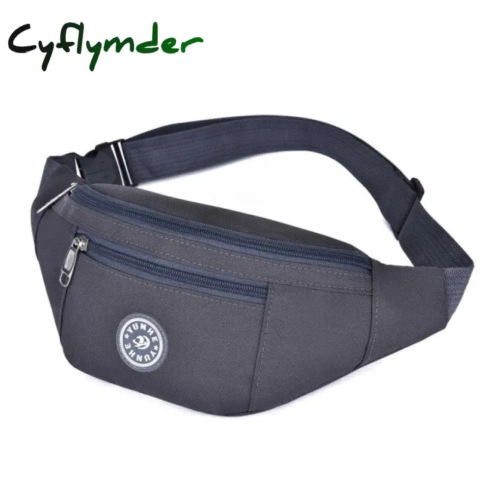Cyflymder Fashion Men Women Waist Bag Casual Fanny Pack Purse Large Phone Belt Bag Pouch Canvas Outdoor Travel Phone Bag Banana Hip Bags