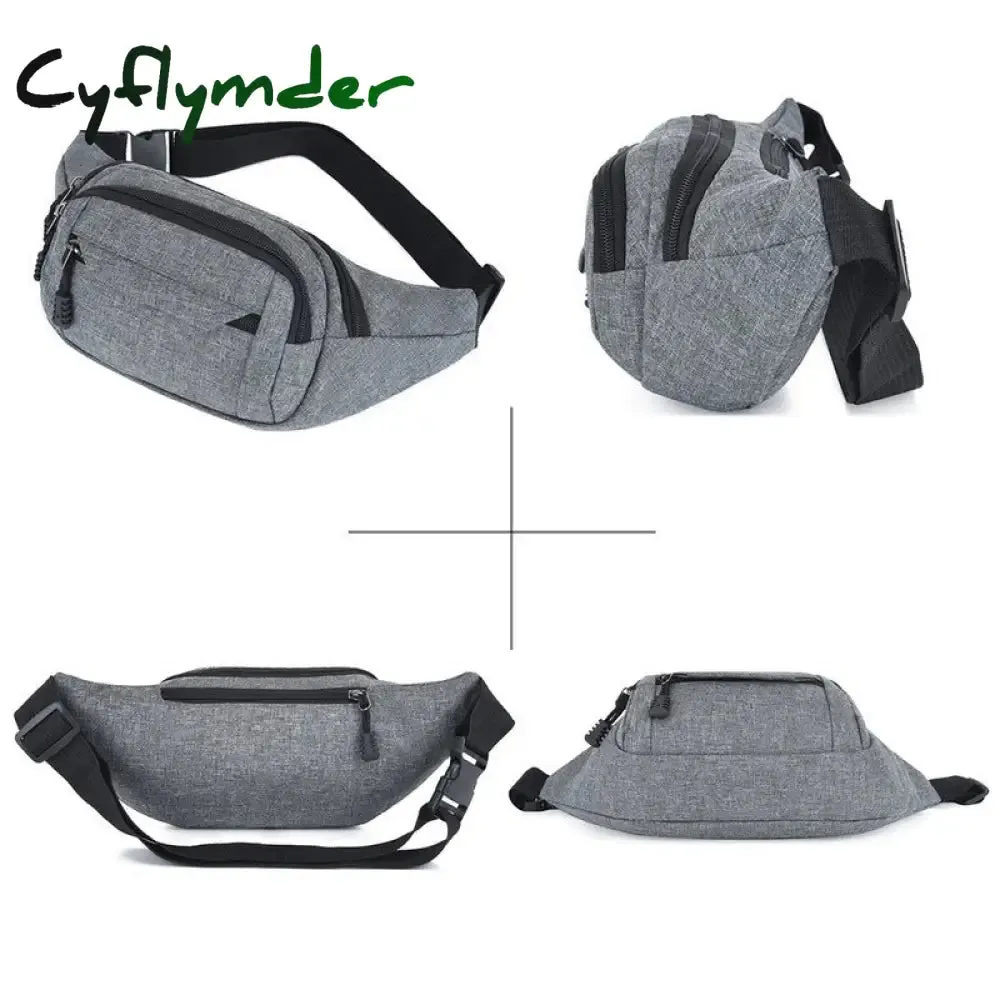 Cyflymder Fashion Men Women Waist Bag Casual Fanny Pack Purse Large Phone Belt Bag Pouch Canvas Outdoor Travel Phone Bag Banana Hip Bags