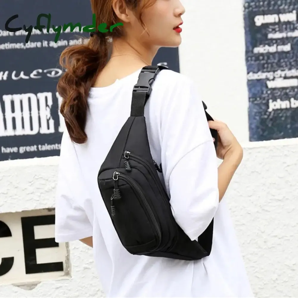 Cyflymder Fashion Men Women Waist Bag Casual Fanny Pack Purse Large Phone Belt Bag Pouch Canvas Outdoor Travel Phone Bag Banana Hip Bags