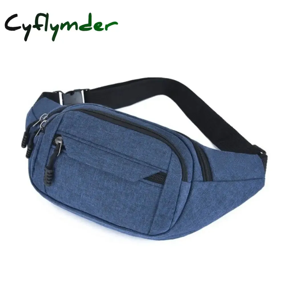 Cyflymder Fashion Men Women Waist Bag Casual Fanny Pack Purse Large Phone Belt Bag Pouch Canvas Outdoor Travel Phone Bag Banana Hip Bags