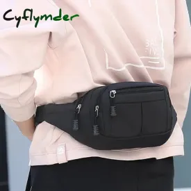 Cyflymder Fashion Men Women Waist Bag Casual Fanny Pack Purse Large Phone Belt Bag Pouch Canvas Outdoor Travel Phone Bag Banana Hip Bags