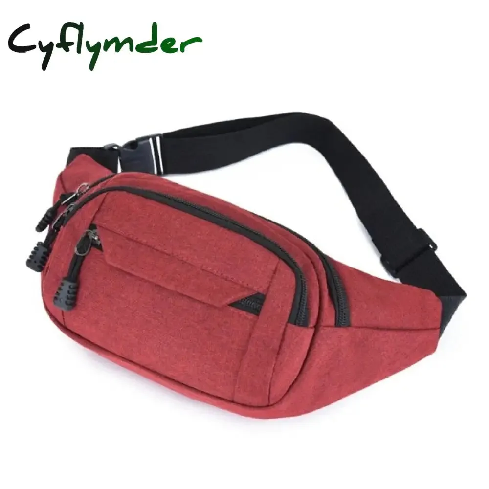 Cyflymder Fashion Men Women Waist Bag Casual Fanny Pack Purse Large Phone Belt Bag Pouch Canvas Outdoor Travel Phone Bag Banana Hip Bags