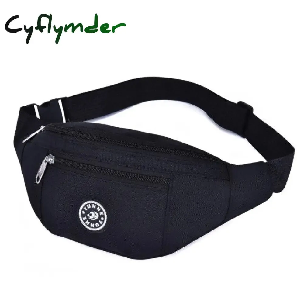 Cyflymder Fashion Men Women Waist Bag Casual Fanny Pack Purse Large Phone Belt Bag Pouch Canvas Outdoor Travel Phone Bag Banana Hip Bags