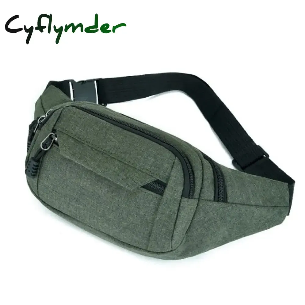 Cyflymder Fashion Men Women Waist Bag Casual Fanny Pack Purse Large Phone Belt Bag Pouch Canvas Outdoor Travel Phone Bag Banana Hip Bags