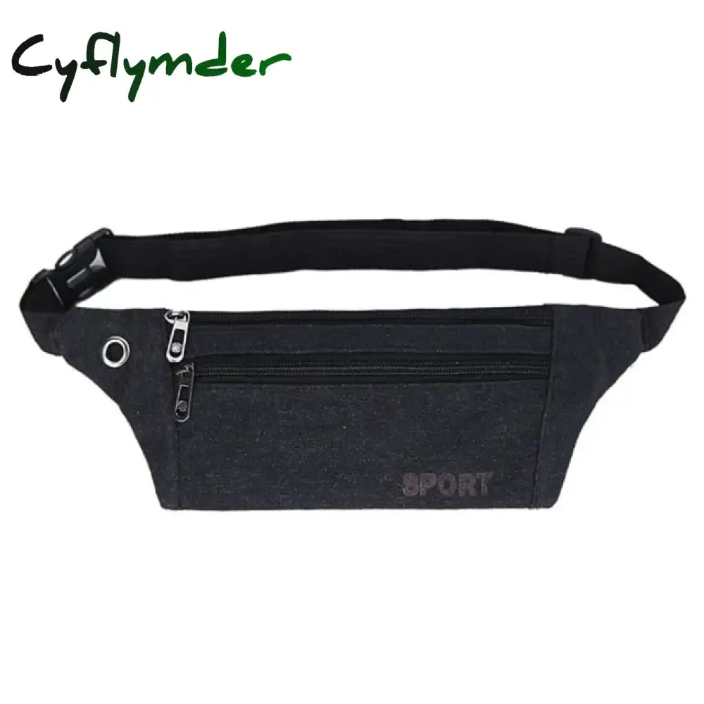 Cyflymder Fashion Men Women Waist Bag Casual Fanny Pack Purse Large Phone Belt Bag Pouch Canvas Outdoor Travel Phone Bag Banana Hip Bags