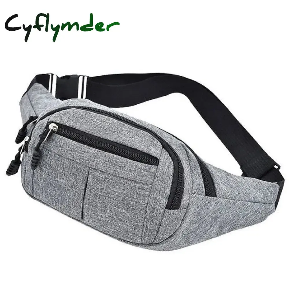 Cyflymder Fashion Men Women Waist Bag Casual Fanny Pack Purse Large Phone Belt Bag Pouch Canvas Outdoor Travel Phone Bag Banana Hip Bags
