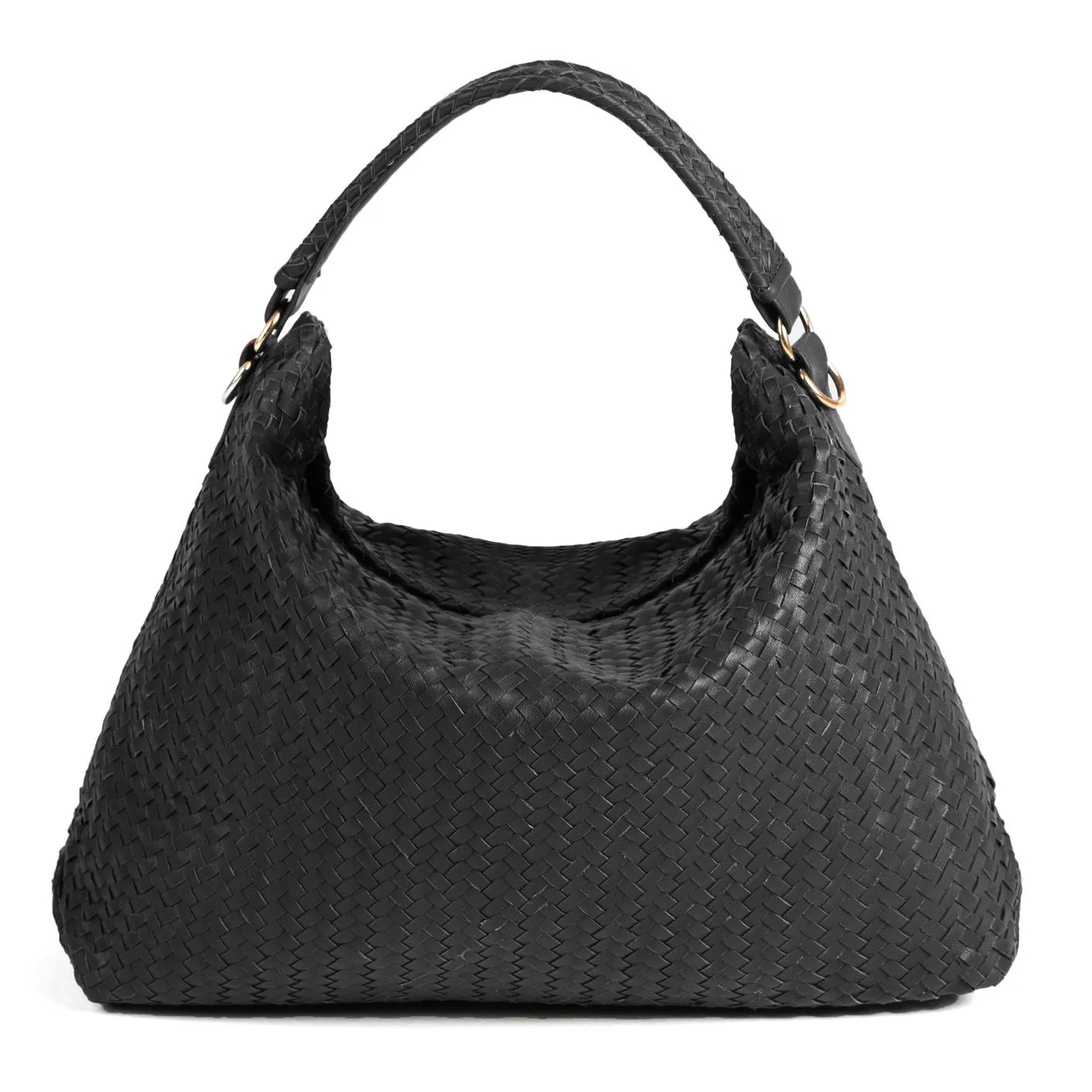 Handmade Woven Original Black Leather Bag