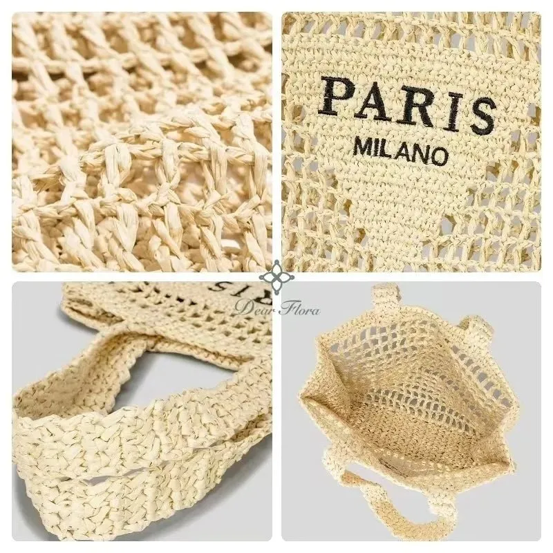 Handwoven Straw Summer Shoulder Bag for Women – Spacious Hollow Out Design, Perfect for Summer Beach Vacations & Casual Outings