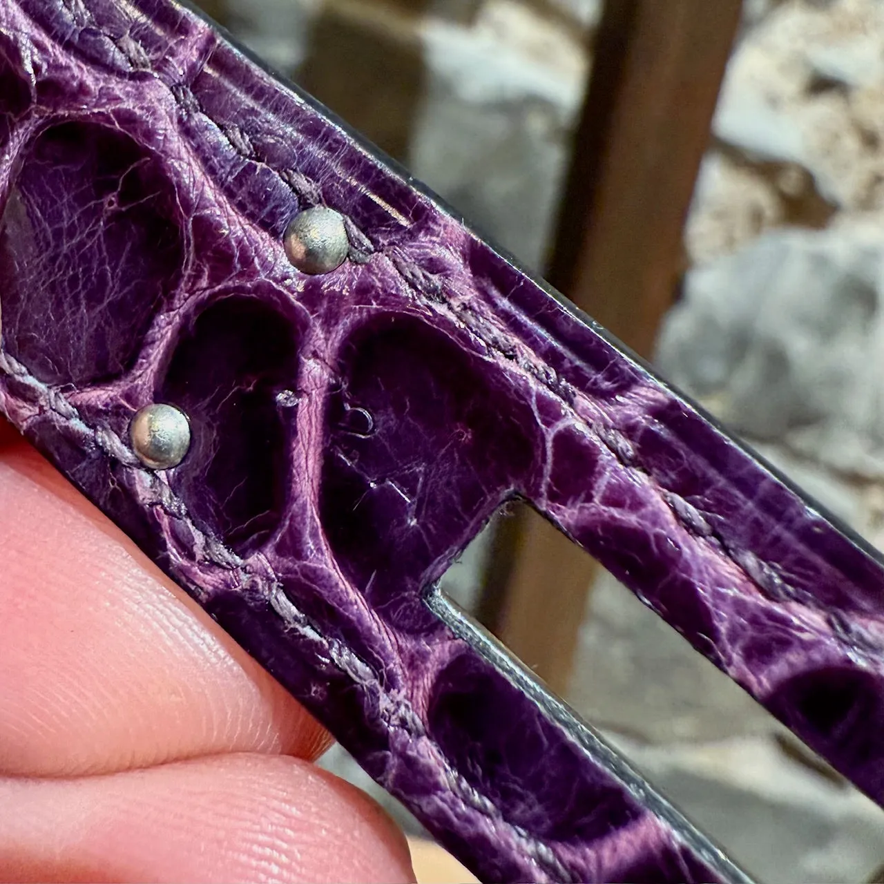 Hermès 2014 Amethyst Purple Shiny Porosus Crocodile Birkin 35 Bag