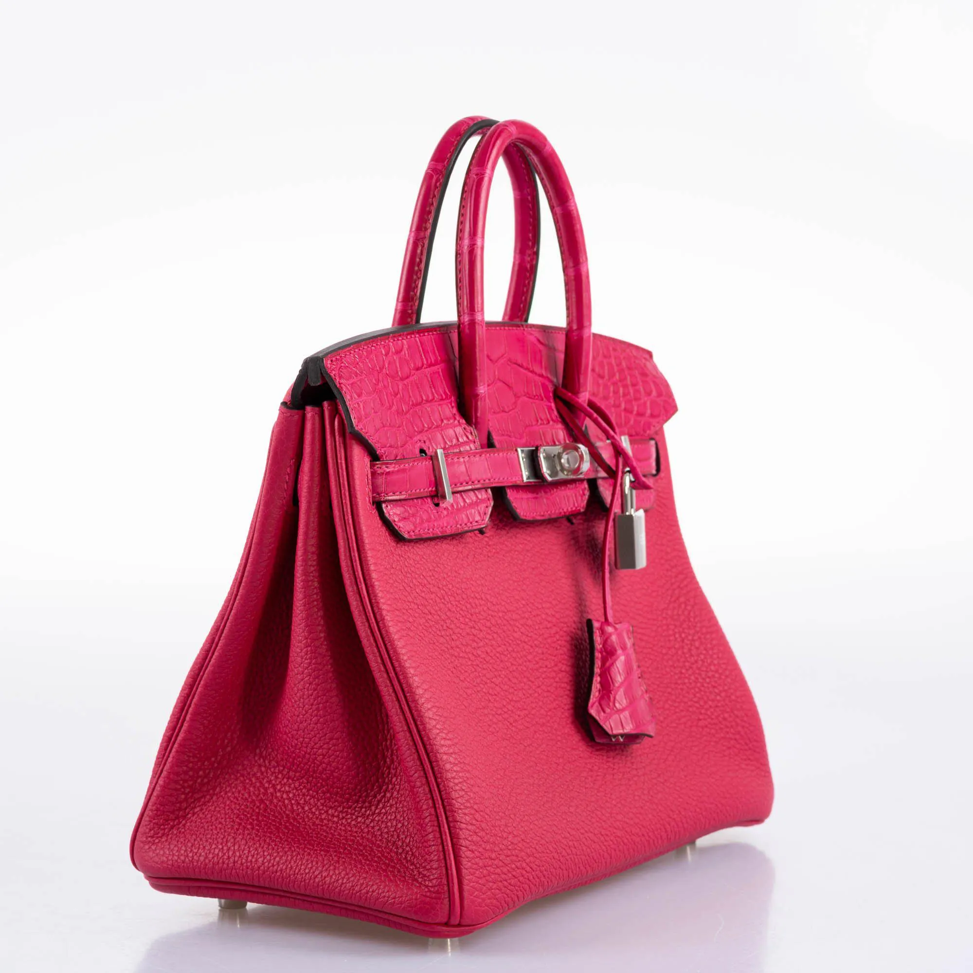 Hermès Birkin Touch 25 Framboise Togo & Matte Alligator Palladium Hardware - 2021, Z