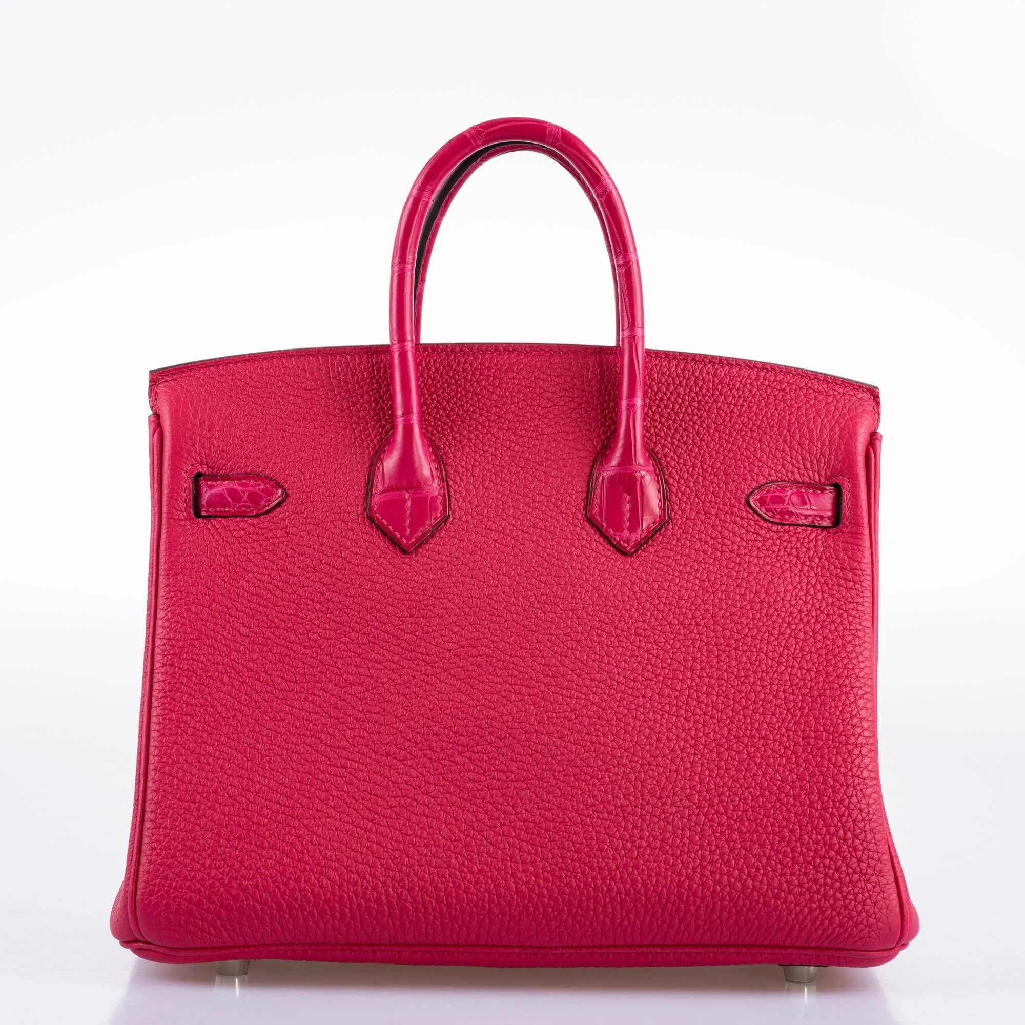 Hermès Birkin Touch 25 Framboise Togo & Matte Alligator Palladium Hardware - 2021, Z