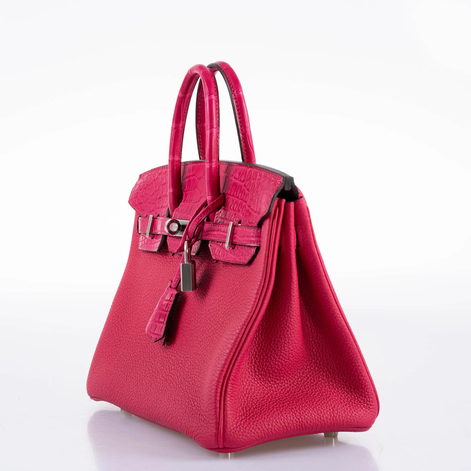 Hermès Birkin Touch 25 Framboise Togo & Matte Alligator Palladium Hardware - 2021, Z