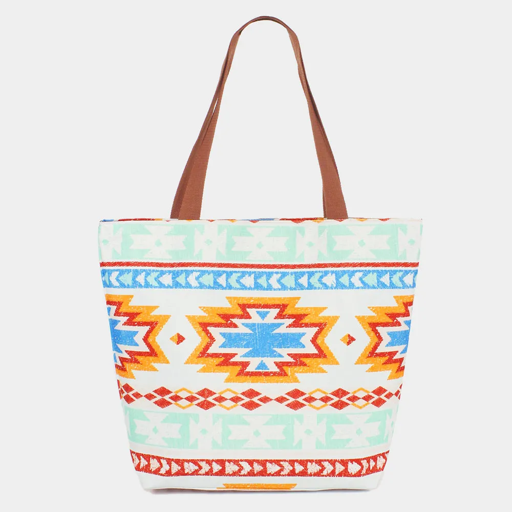 iLLASPARKZ Aztec Patterned Beach Tote Bag