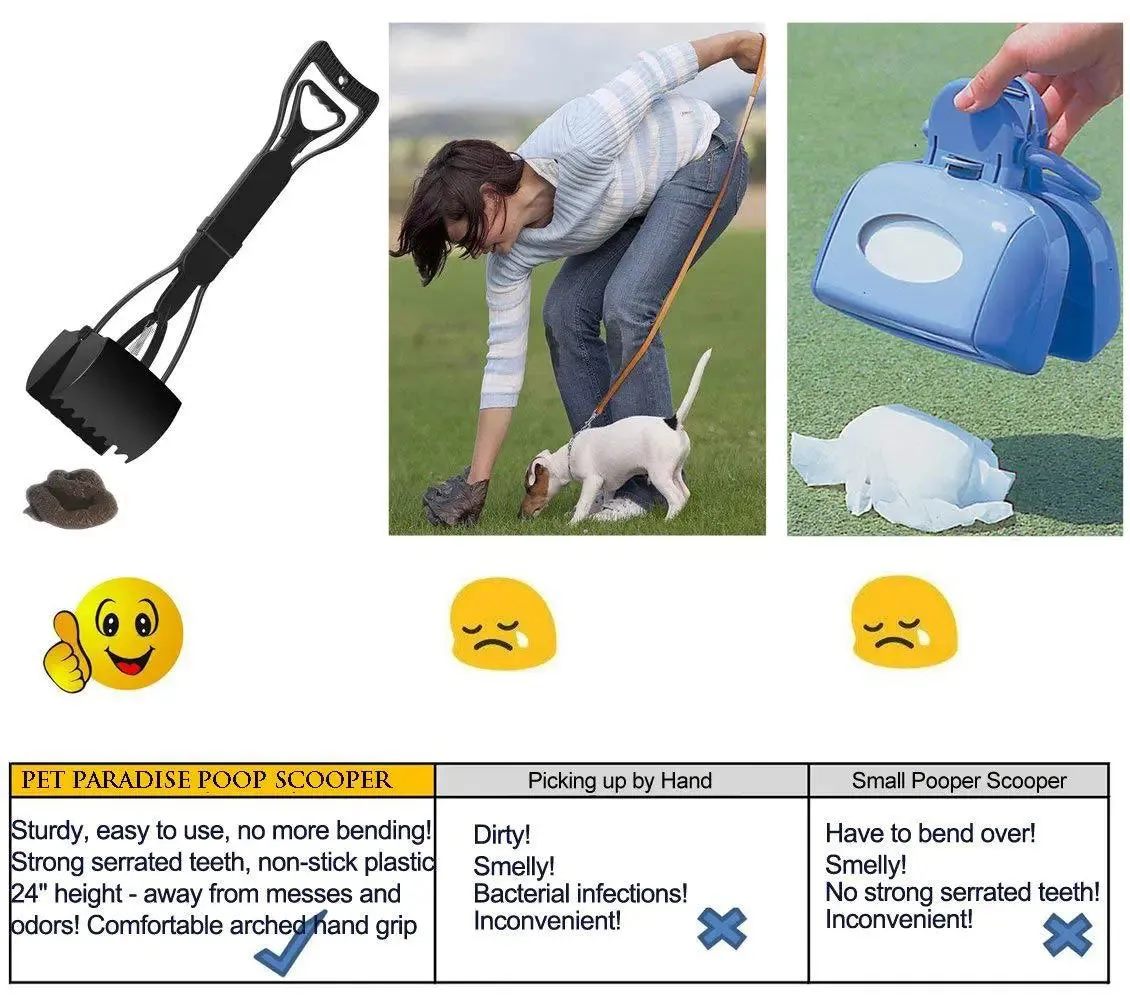Jacky Treats Jaw Clamp Poop, Litter Scooper (26-Inch) for Large Dogs, Small Dogs, Puppies, Cats (Colour May Vary)