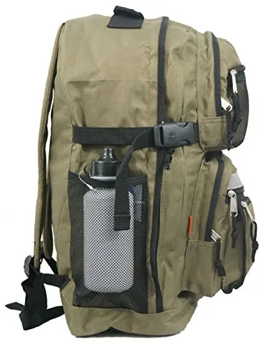 K-Cliffs Large Bookbag Student School Book Bags Big Emergency Backpack Reflective Stripe, Olive