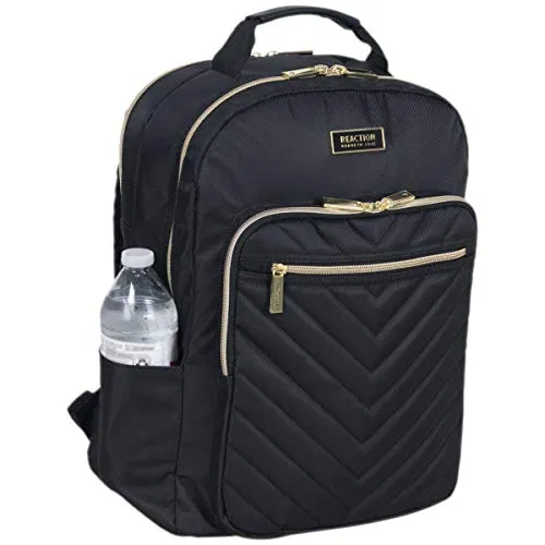 Kenneth Cole Reaction Women's Chelsea Chevron Quilted 15-Inch Laptop & Tablet Fashion Travel Backpack, Black, One Size