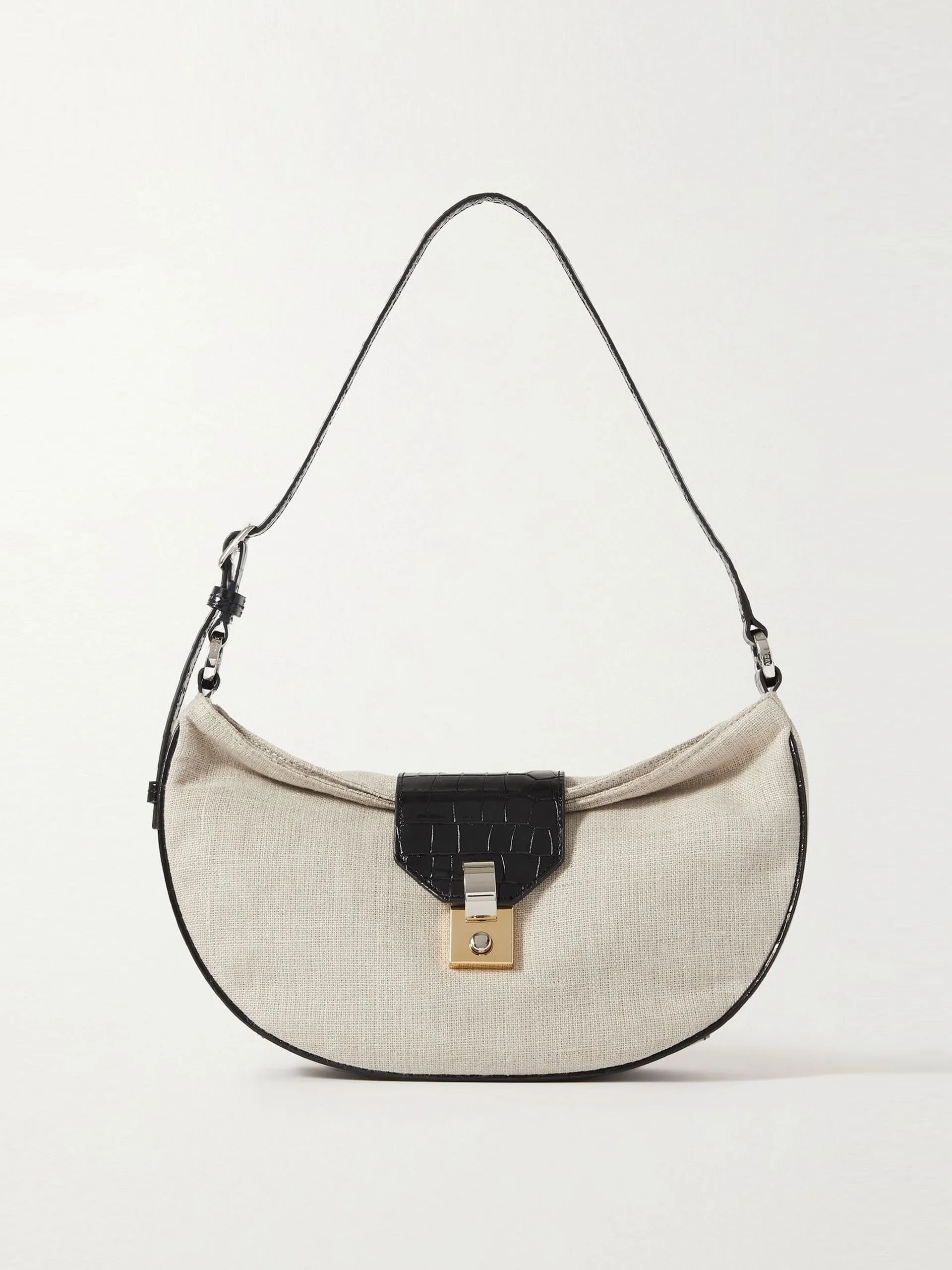 Leather-trimmed canvas Marike handbag