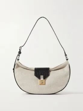 Leather-trimmed canvas Marike handbag