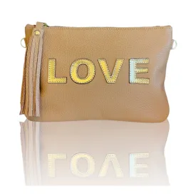 LOVE Clutch Beige