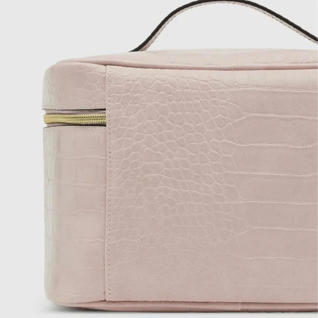 Madrid Bonnie Croc Cosmetic Set | Baby Pink