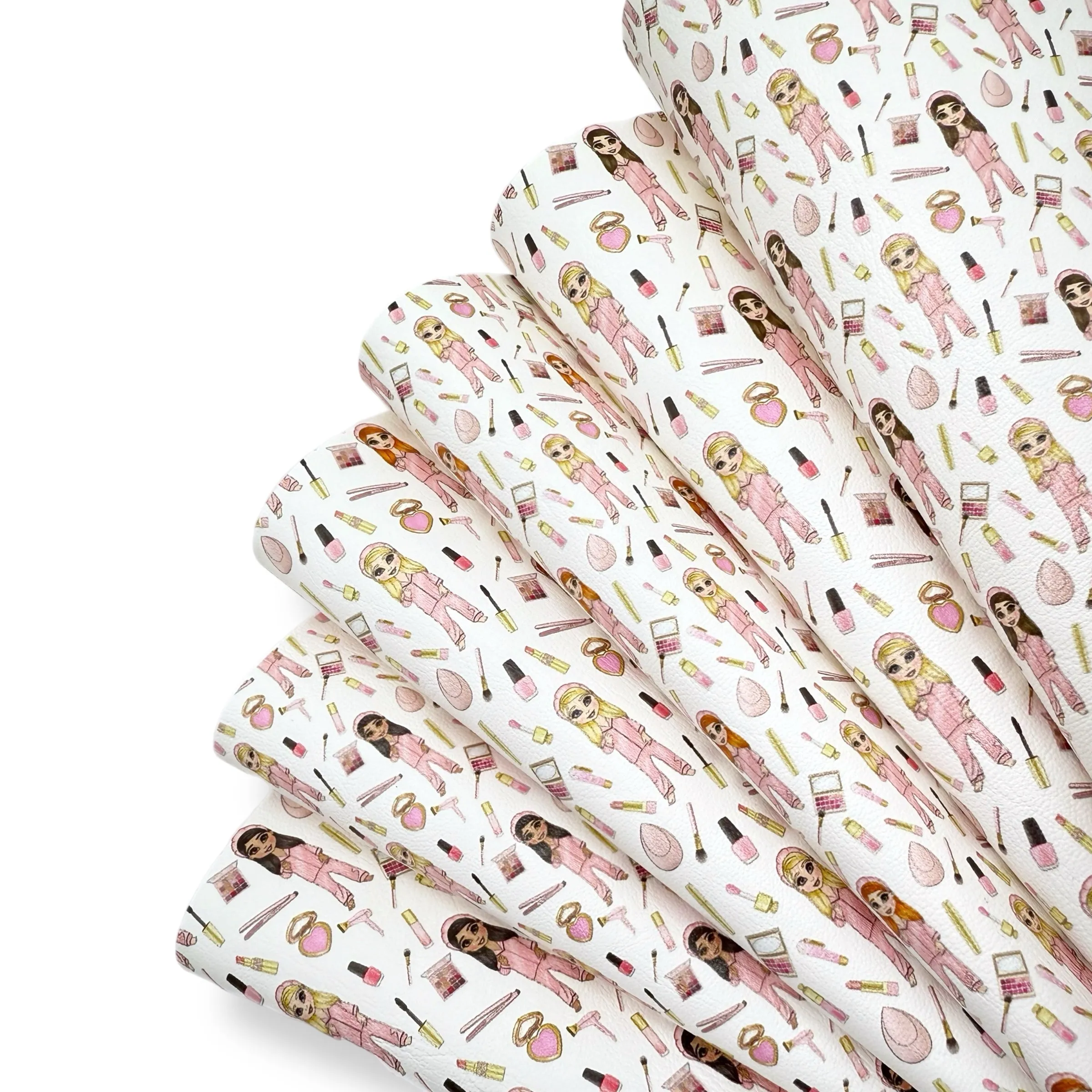 MAKE UP DOLLY RED & BLONDE PREMIUM FAUX LEATHER FABRICS