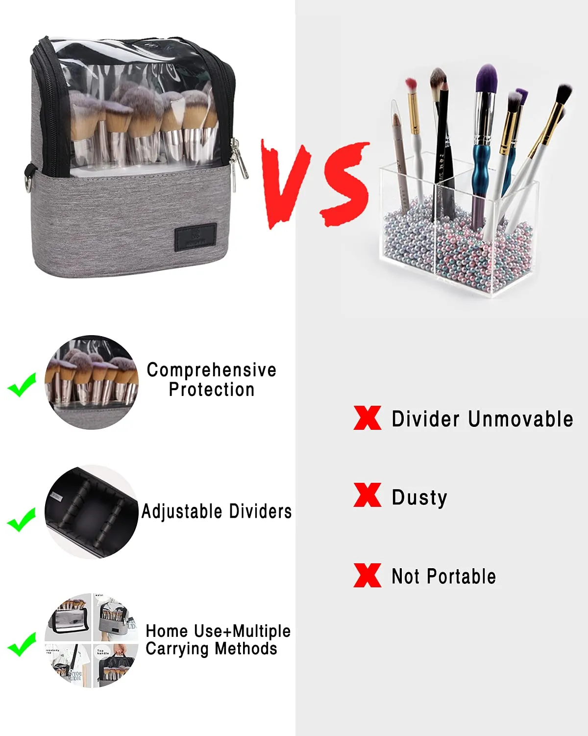 Makeup Brush Case Stand-up (gray, Small)