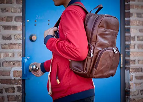 McKlein, S Series, Cumberland, Pebble Grain Calfskin Leather, 15" Leather Dual Compartment Laptop Backpack, Brown (88364)