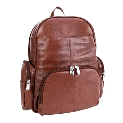 McKlein, S Series, Cumberland, Pebble Grain Calfskin Leather, 15" Leather Dual Compartment Laptop Backpack, Brown (88364)