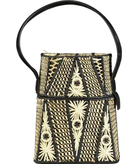 Meli Melo Cream Straw Lid Handbag One Size