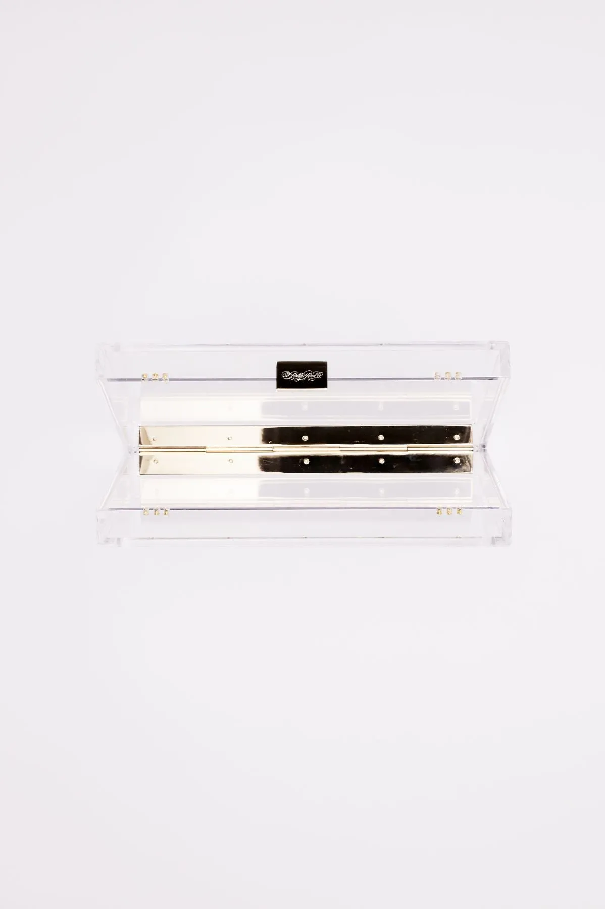 Mia Fiori Clutch Acrylic with Interior Floral Satin Zipper Pouch - Sample Sale