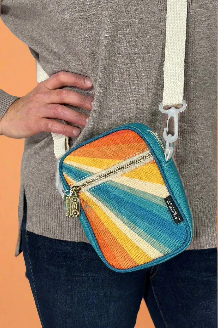 Mini Crossbody Brick Bag - Retro Rainbow